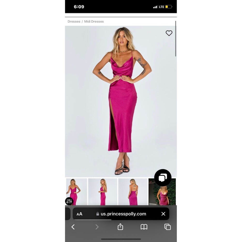 Lioness WALK THE LINE MIDI DRESS MAGENTA